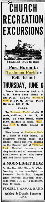 Tashmoo Park - Steamer Put-In-Bay With Finzels Orchestra June 3 1940 (newer photo)